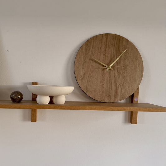 Wandklok - Eikenhout - Minimalistisch