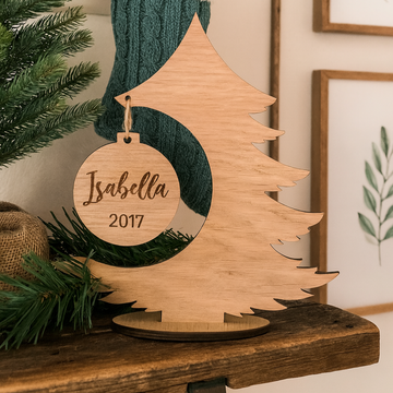 Kerstversiering met persoonlijke tekst - 20 cm