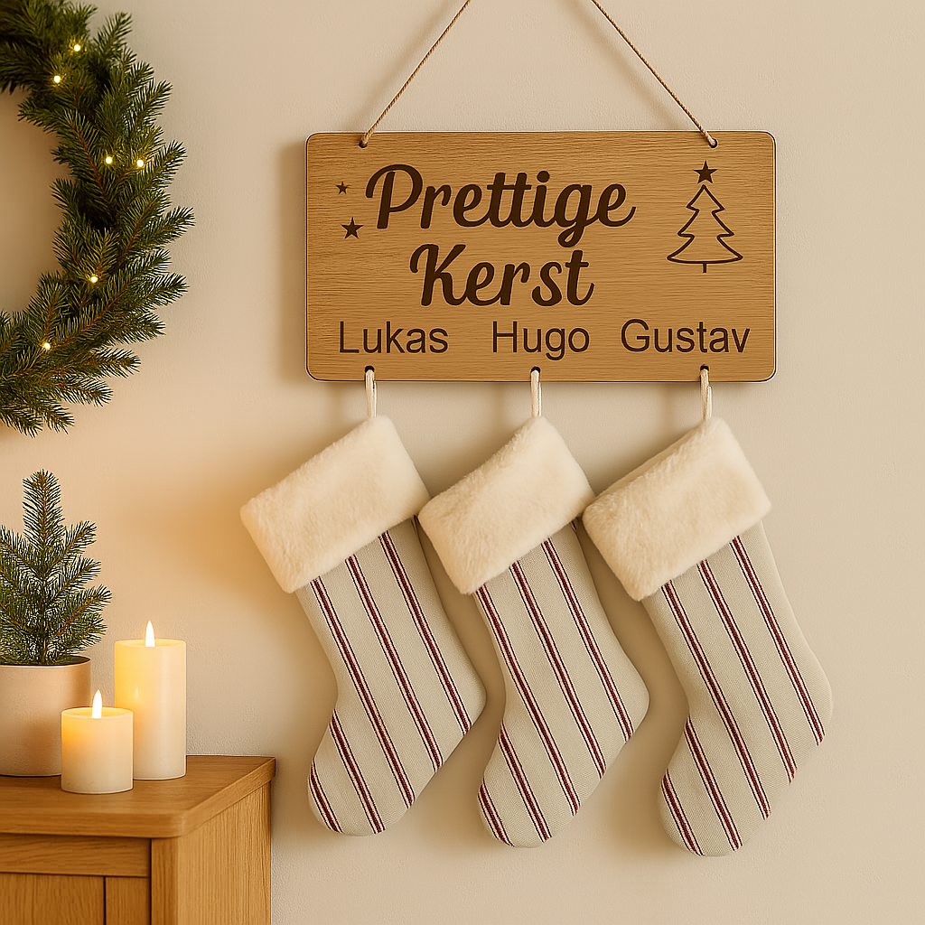Kerstkalender - Eikenhout - Verschillende maten - 15 cm. hoog