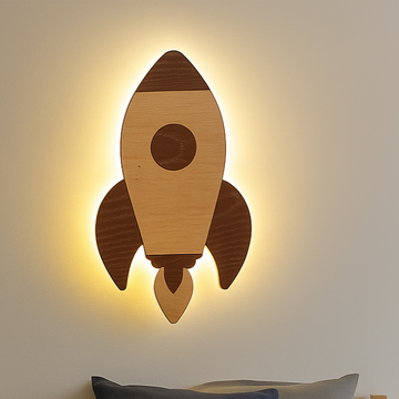 Kinderlamp – Uitsnede Raket – 32x31 cm