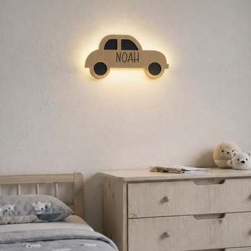 Kinderlamp – Auto met naam – 42×28 cm