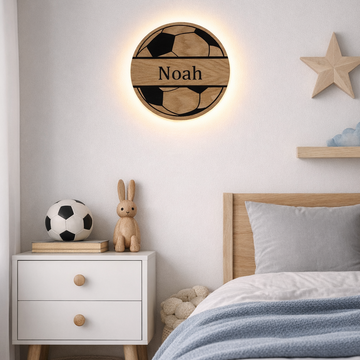 Kinderlamp – Voetbal met naam – Ø26 cm