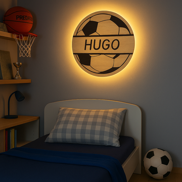 Kinderlamp – Voetbal met naam – Ø26 cm