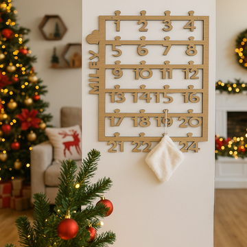 Kerstkalender - Eikenhout - 70×60 cm