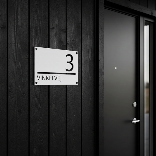 Huisnummer - Vierkant met persoonlijke tekst