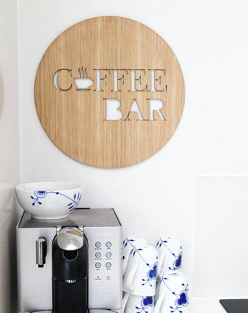 Wanddecoratie- Koffiebar - Ø38cm
