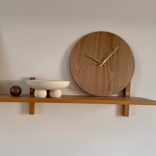 Wandklok - Eikenhout - Minimalistisch