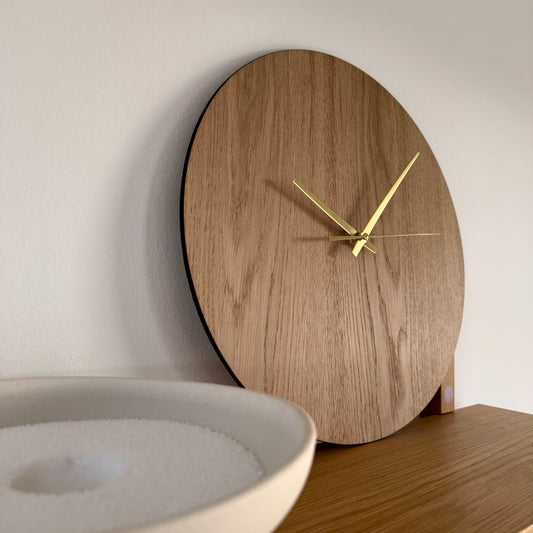 Wandklok - Eikenhout - Minimalistisch