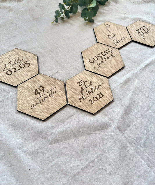 6 stk. herinneringstegels - Gegraveerde tekst- 15x15 cm.