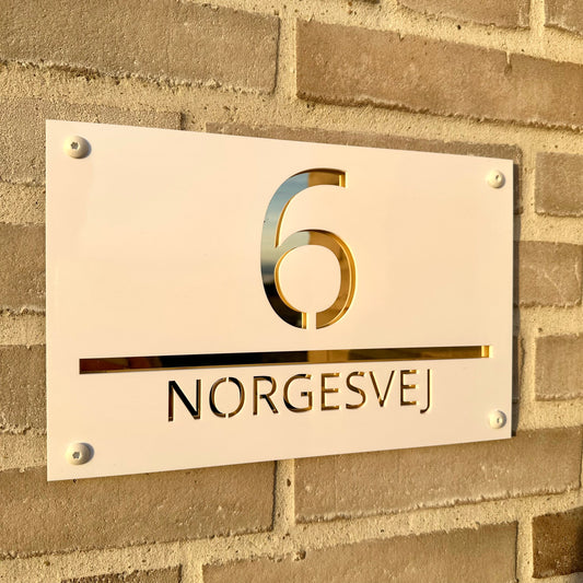Huisnummer - Luxe - Rechthoek met persoonlijke tekst