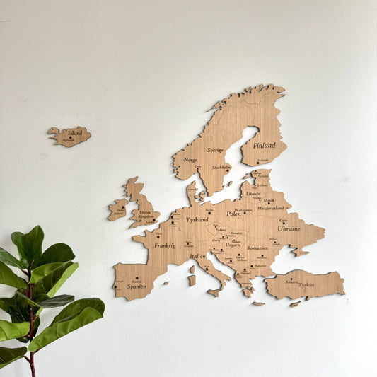 Kaart van Europa voor aan de muur - 110x80cm