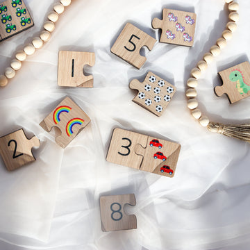 Houten puzzel - Eikenhout - 10x5 cm.