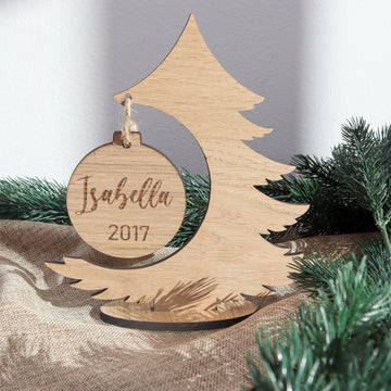 Kerstversiering met persoonlijke tekst - 20 cm