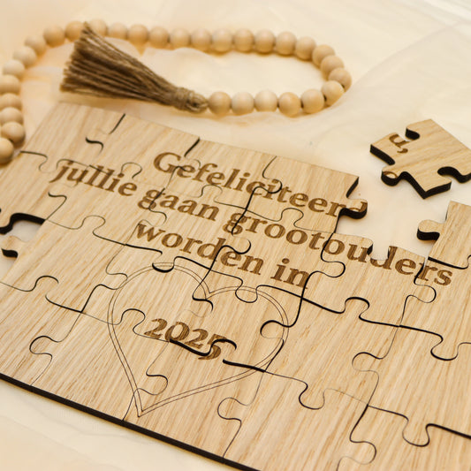 Puzzel met zelfgekozen tekst - 30x19 cm