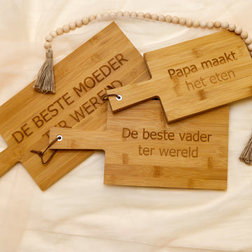 Snijplank met persoonlijke boodschap
