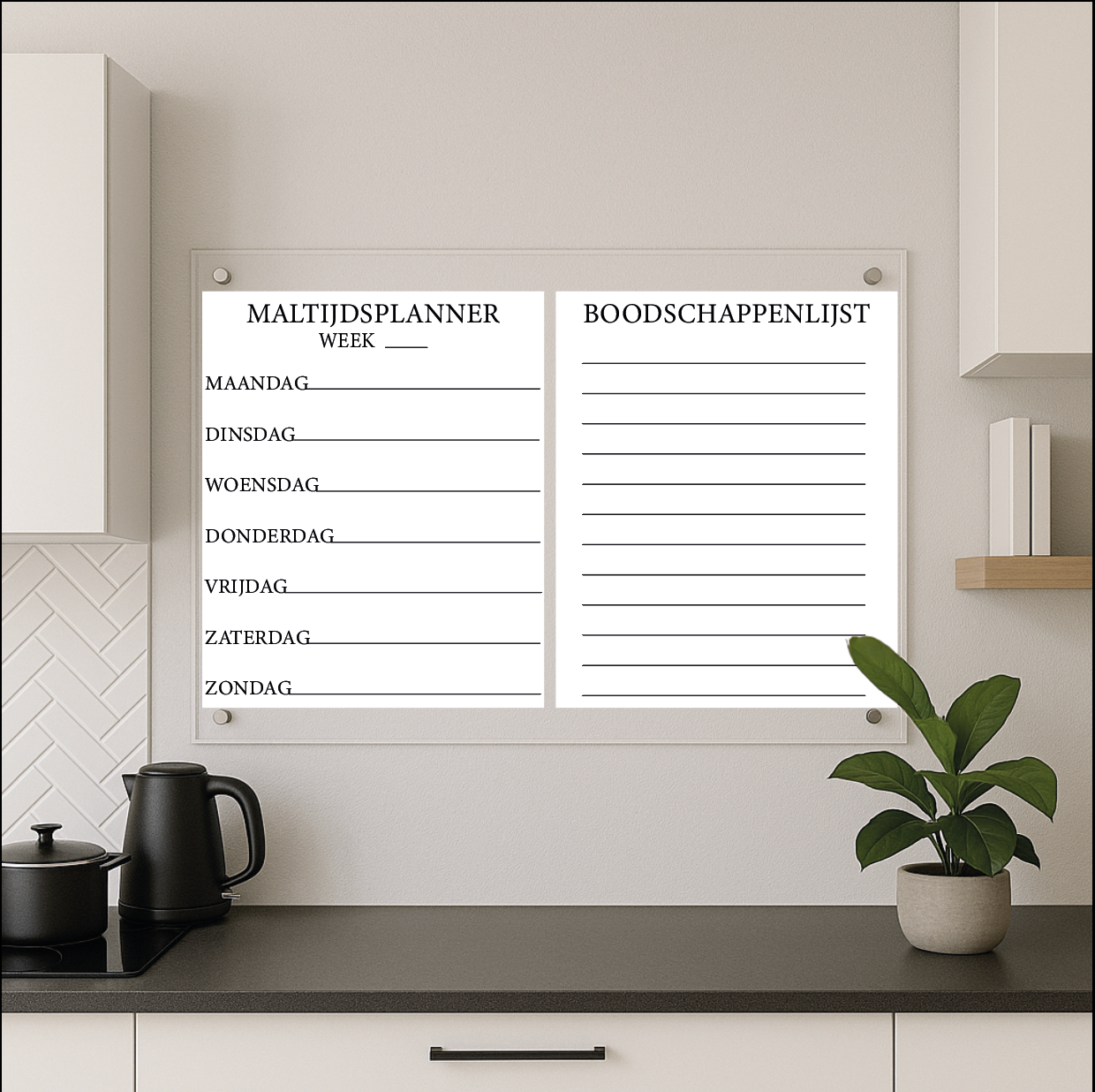 Weekmenu en boodschappenlijst - 50×33 cm