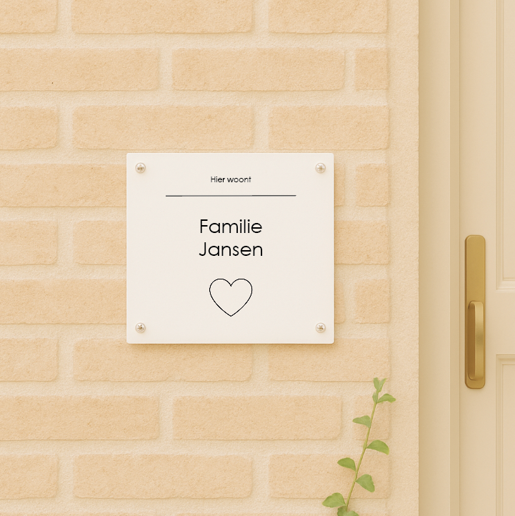 Naambord Huis - Eigen naam - Hart