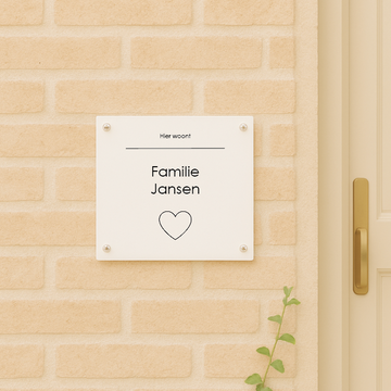Naambord Huis - Eigen naam - Hart
