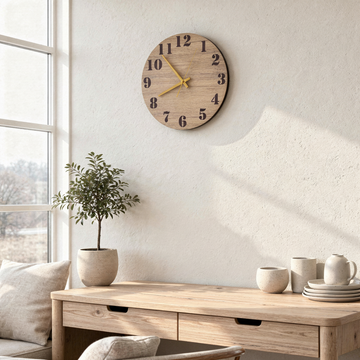 Wandklok - Eikenhout - Cijfers