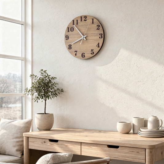 Wandklok - Eikenhout - Cijfers