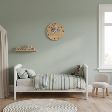 Wandklok – Eikenhout – Wilde dieren met naam
