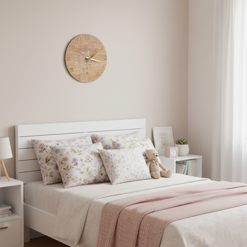 Wandklok – Eikenhout – Bloemen met naam