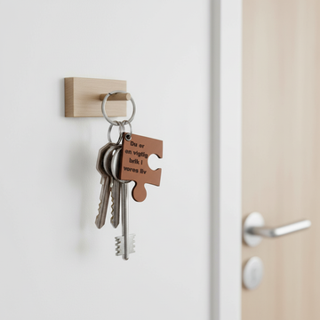 Sleutelhanger met persoonlijke tekst - Leder