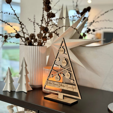 Kerstversiering met persoonlijke tekst #2 - 25x19 cm